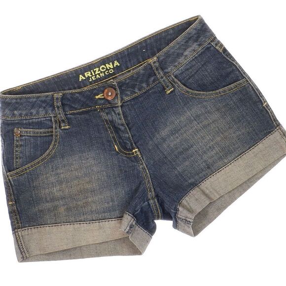 Arizona Shorts Size 3 Juniors Blue Jean Denim Stretch Measures W27 Inseam 3 - Picture 2 of 8